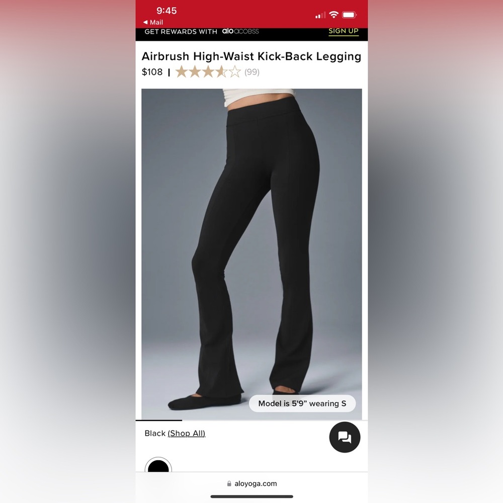 ALO Airbrush high waist kick back leggings